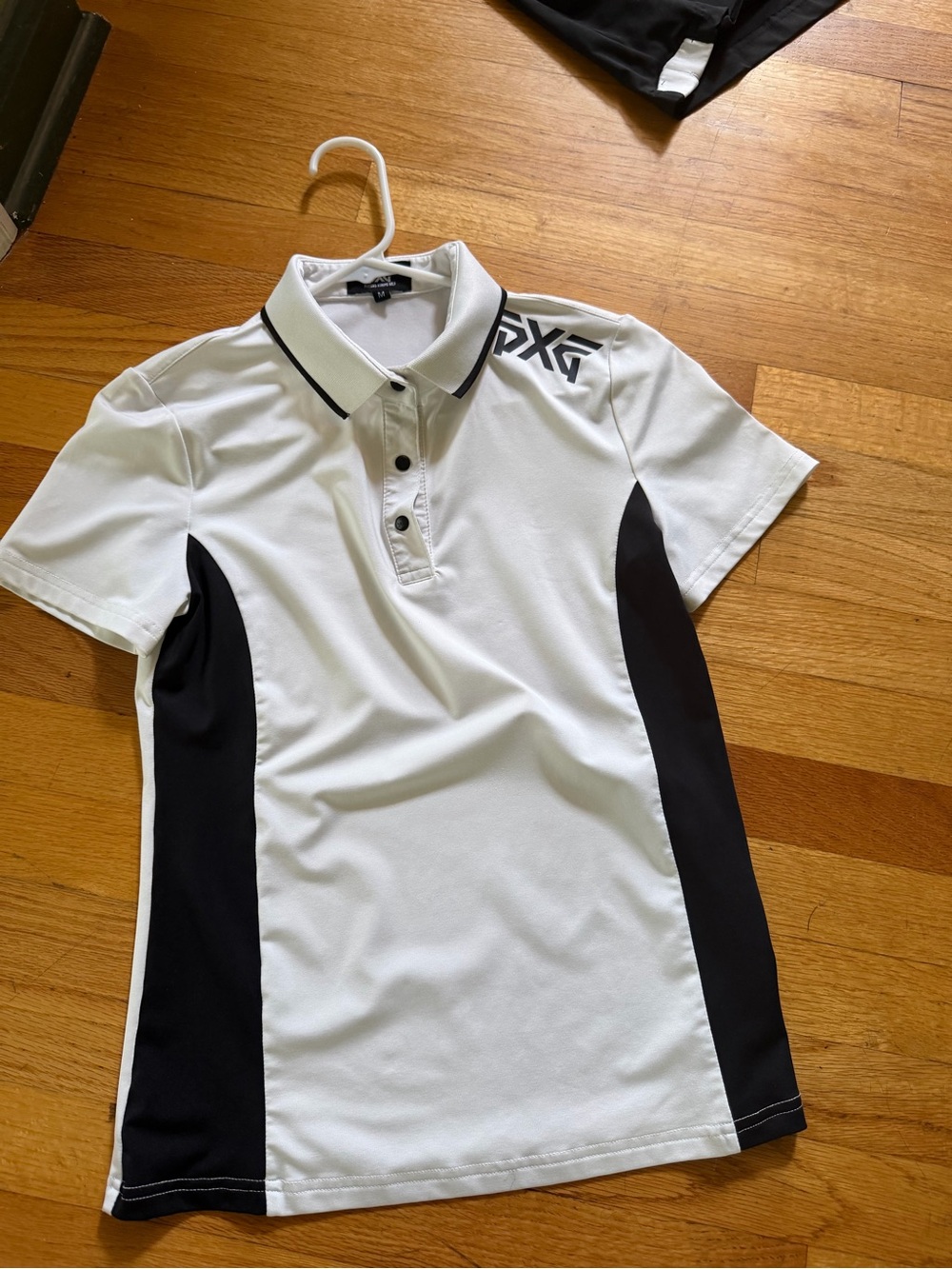 PXG White and Black Performance Golf Polo